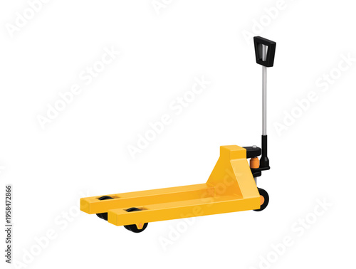 Manual pallet jack warehouse lifting tool 3D render illustration