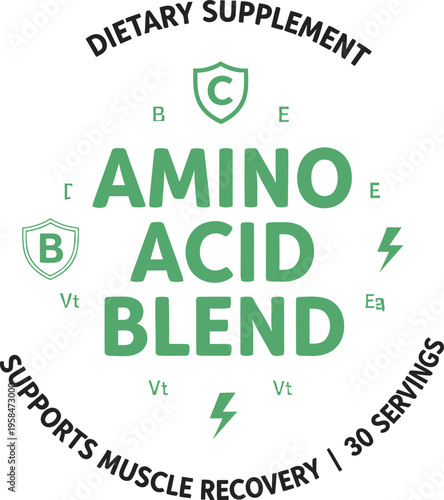 Amino Acid Blend Dietary Supplement Label Graphic