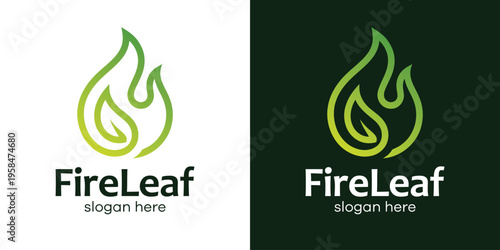 FireLeaf Logo Design A Fusion of Nature and Energy.
