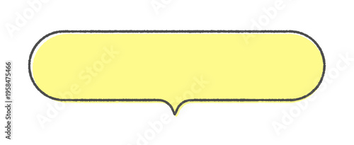 シンプルな手書きの黒線枠の黄色い吹き出し - 横長のコピースペース付きのポップでおしゃれなフレーム