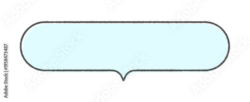 シンプルな手書きの黒線枠の水色の吹き出し - 横長のポップでおしゃれな文字フレームのテンプレート素材