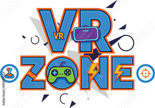 VR Zone Gaming Logo and Icon Vector Set
