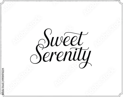 Sweet Serenity Minimalist Calligraphy Logo