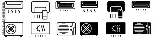 Air conditioner icon vector set. Conditioner illustration sign collection. climate control symbol.
