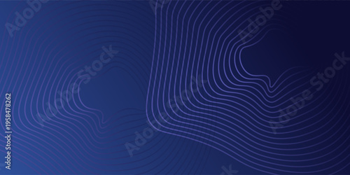 Abstract geometric lines dark blue glowing background. stripe line art design. diagonal banner of corner lines. Modern style shiny blue rounded square pattern. Suit for banner, presentation, website