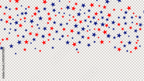 Patriotic red blue star confetti USA celebration decoration for Independence Day design