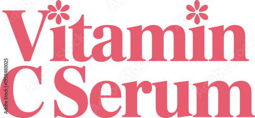Vitamin C Serum Text Logo Graphic