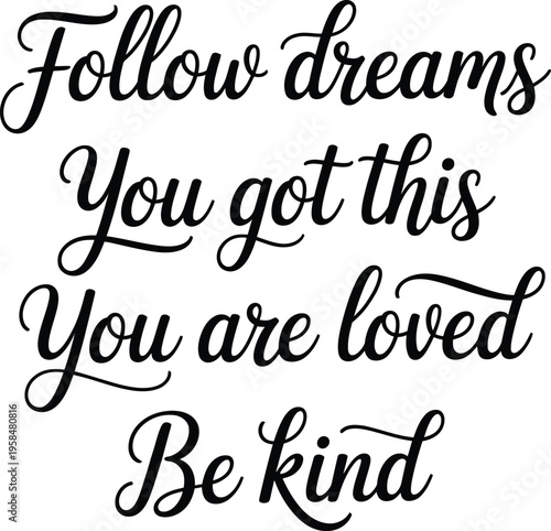 Inspirational Quotes Lettering Art Set