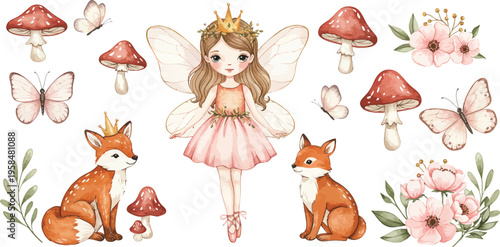 Cute vector illustration set of a happy cartoon family with a smiling woman, baby, and child character icons celebrating love and childhood fun