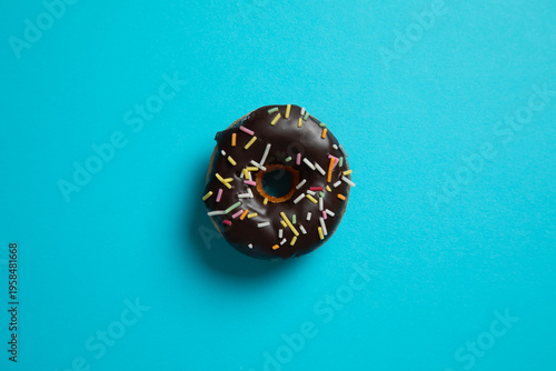 Chocolate Donut or donuts Sweet desert Background wallpaper top view
