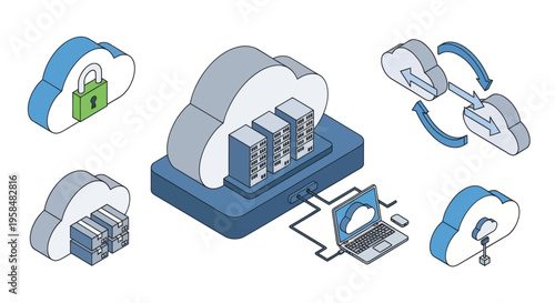 Cloud computing server data storage.