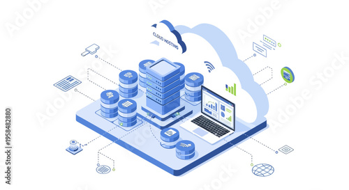 Cloud storage data server system online.
