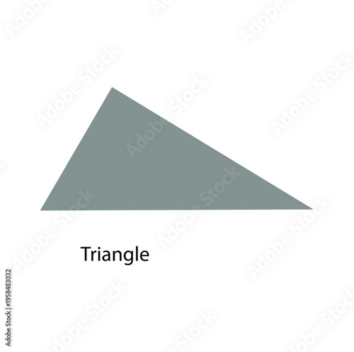 Triangle grey scalene geometric shape illustration isolated on transparent grid background