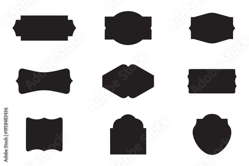 Decorative label frame badge collection