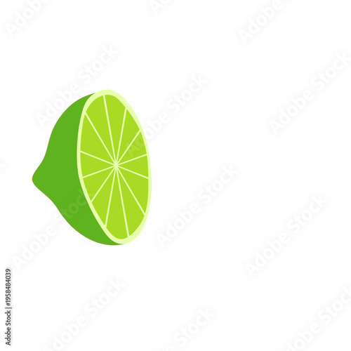 whole half lime slice vector set. flat collection of lime element. Illustration of lime slice