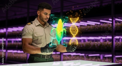 Future Farmer Artificial Intelligence Holographic Interface for Genetic Crop Optimization