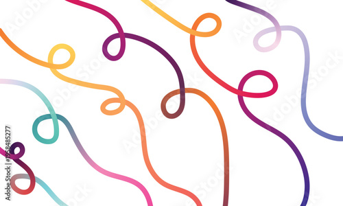 Vibrant colorful swirling lines art design