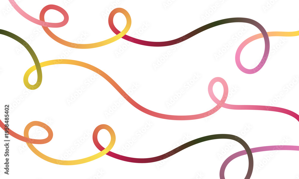 Obraz premium Vibrant multicolored swirling lines on white background