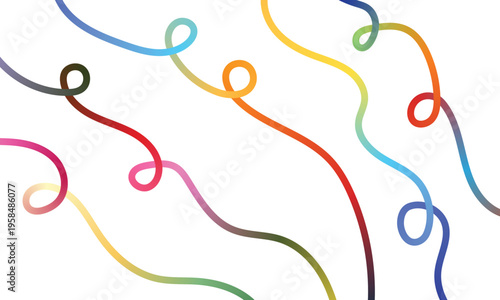 Colorful swirling lines on a white background