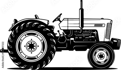 Detailed silhouette of a modern tracktor vehicle