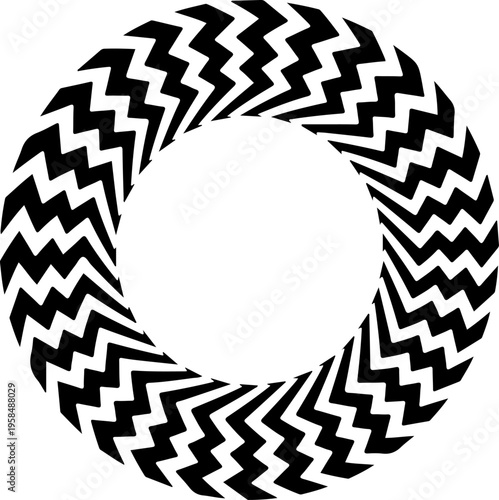 Chevron arrow circle. Chevron shape round frame 