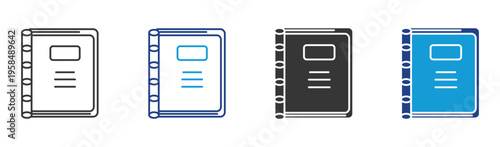 Contact book icon set multiple style collection	
