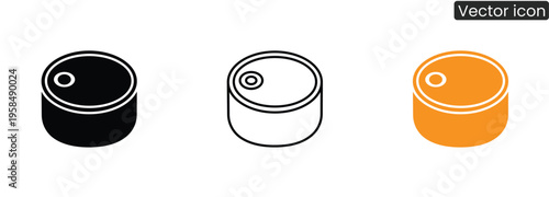 Film reel icons in black, white and orange on a clean white background, ideal for media, entertainment, and film production concepts