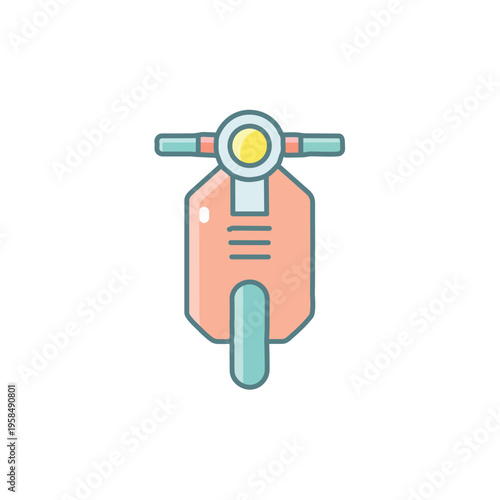 Scooter Motorcycle Icon Flat