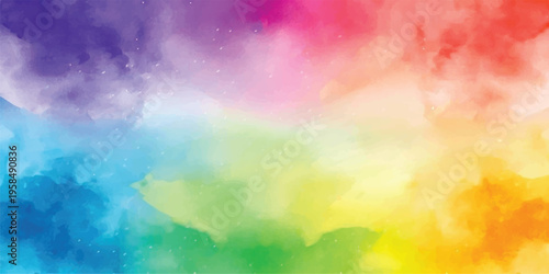 Abstract Rainbow Watercolor Background with Vibrant Gradient Texture