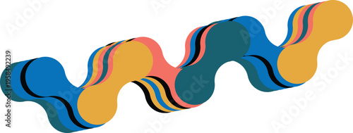 Abstract Colorful Layered Organic Wave Shapes with Modern Fluid Gradient Style Design