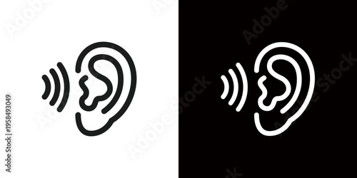 Ear icon, an icon representing listening.