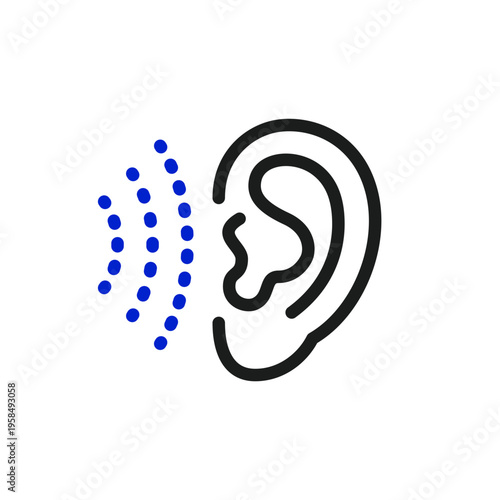 Ear icon, an icon representing listening.