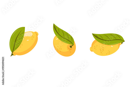 Png of lemons and leaves for banners, cards, flyers, social media wallpapers, etc.