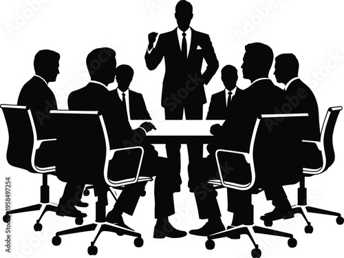 A Professional Team Of Business Colleagues Collaborating On A Project During A Productive Office Meeting