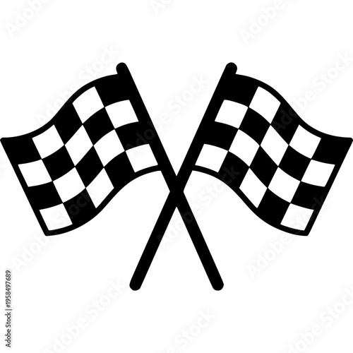 Checkered racing flags illustration representing speed competition and finish line victory