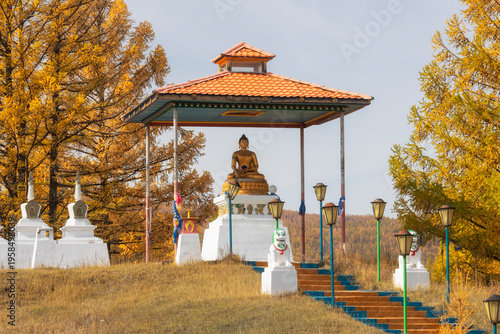 Wallpaper Mural A Buddhist stupa on an autumn day. Buryatia, Russia Torontodigital.ca