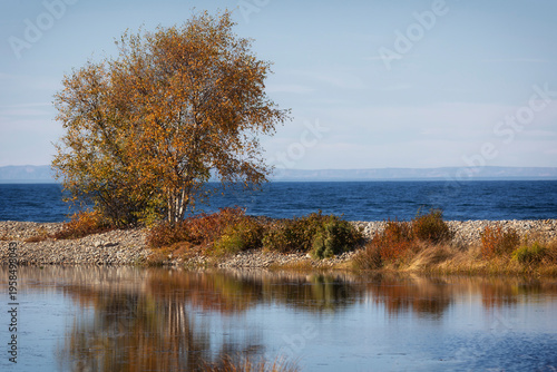 Wallpaper Mural Autumn landscape with mountains and a lake. Russia. Buryatia. Siberia Torontodigital.ca