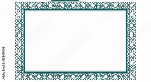 Decorative ornamental frame with geometric pattern for design and compositional elements