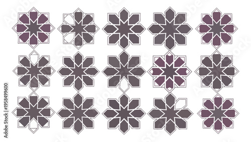 Geometric floral pattern design on black background