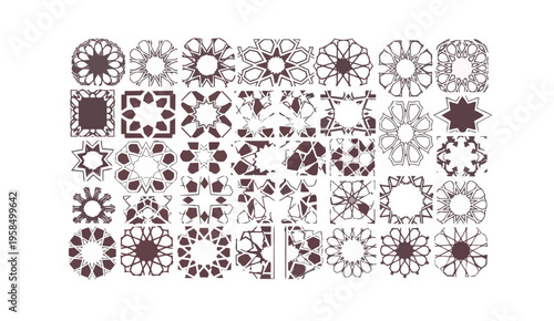 Geometric floral patterns vector graphic design elements