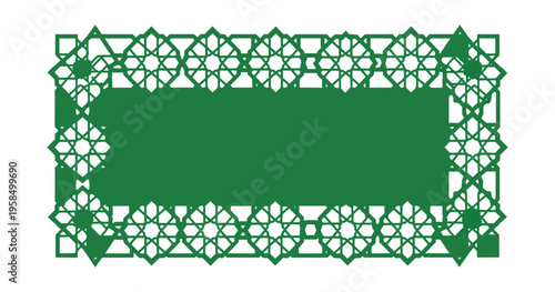 Geometric green rectangular border design for decorative and creative purposes
