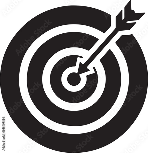 Bullseye target with arrow