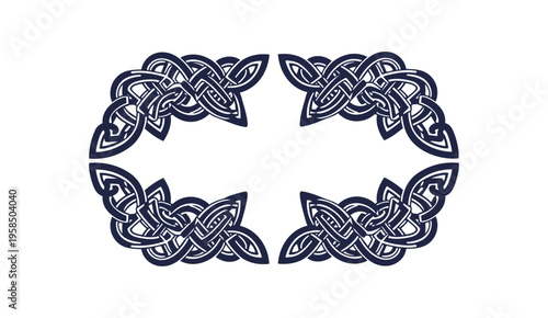 Abstract celtic knotwork ornament in symmetrical design
