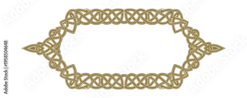 Decorative frame with ornate pattern and copy space on black background