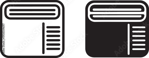 Black and white icons of smart home control panels