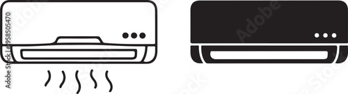 Air conditioner unit blowing cool air side by side comparison