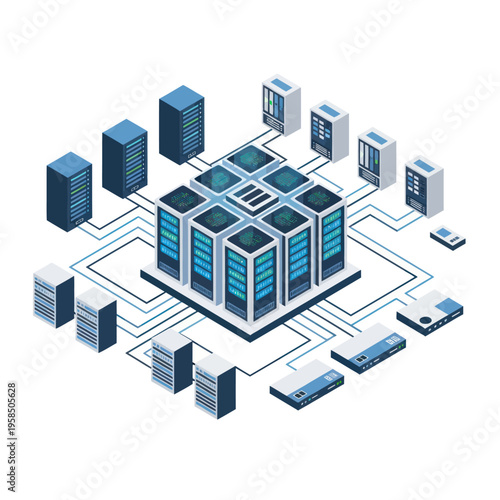 Central Server Connected to Multiple Data Centers.