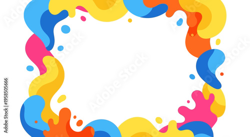 Colorful April Fools' Day social media frame with a playful prank illustration vector design and celebration icons on a white background