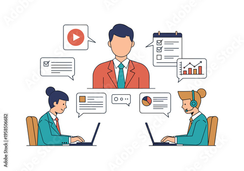 Online business meeting and video conference teamwork