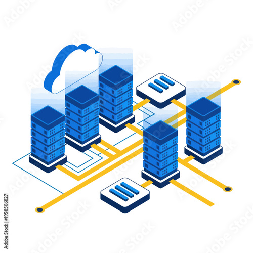 Cloud Storage Servers Database Network System.